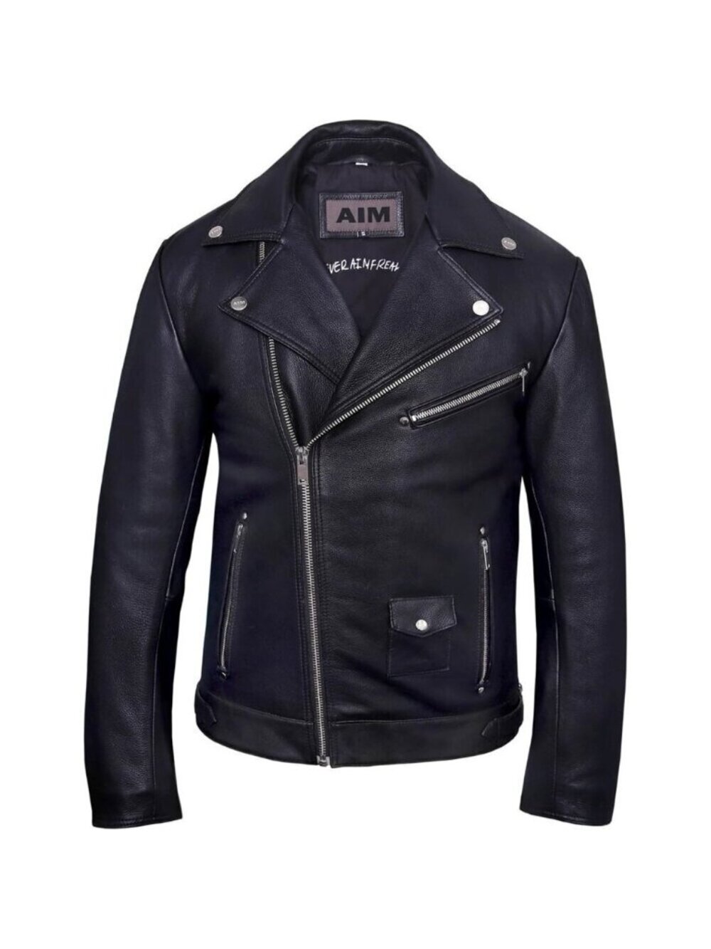 Men Black Casual Leather Jacket Geniune Cow Hide Motorcycle Style Perfecto Biker